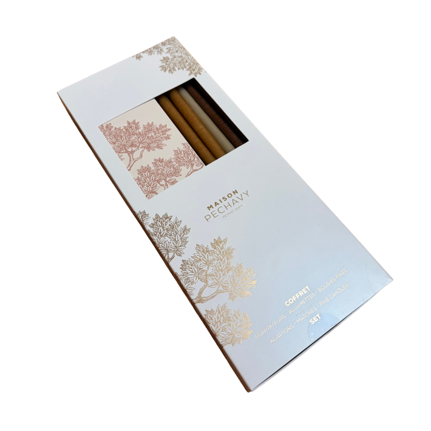 Coffret cadeau - bougies.bougeoirs.allumettes