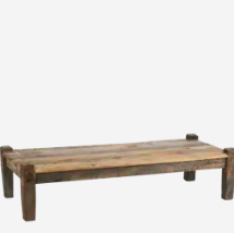 Banquette. table basse bois brut