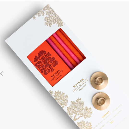 Coffret cadeau - bougies.bougeoirs.allumettes