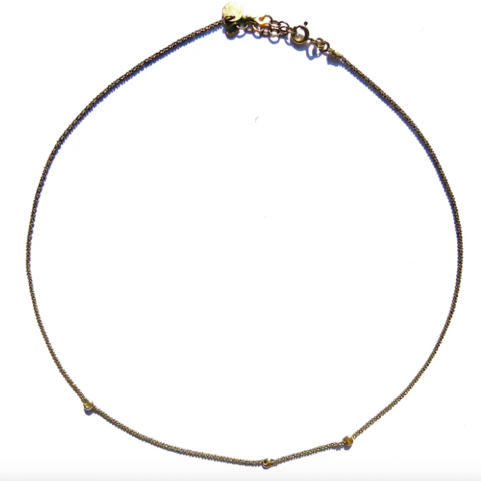 Collier ras de cou dorure chocolat