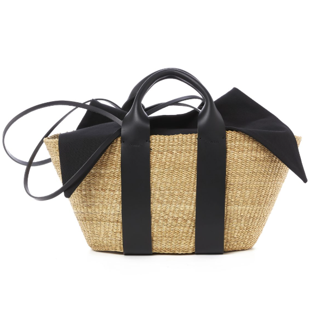 Sac tressé avec cuir et pochette origami