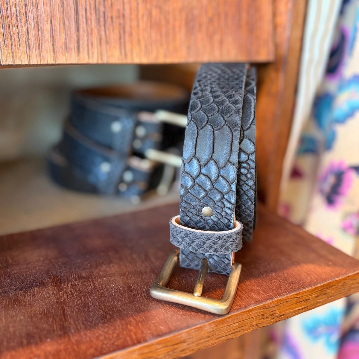 Ceinture en cuir snake