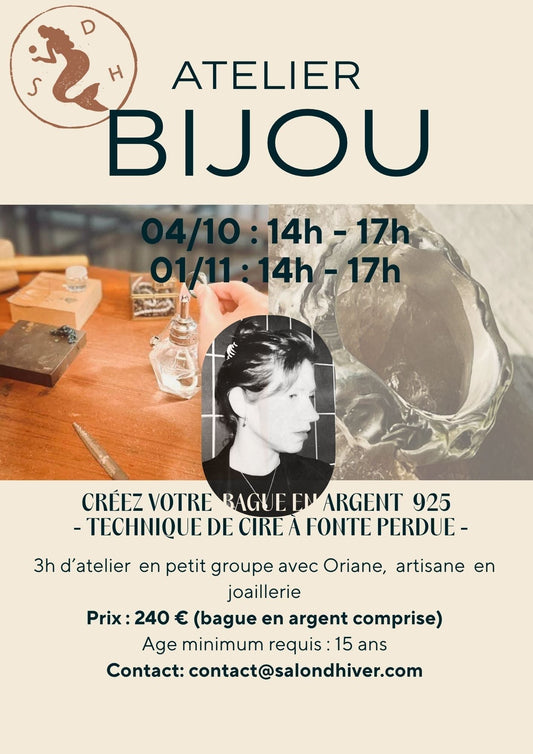 Atelier bijou - technique de cire à fonte perdue