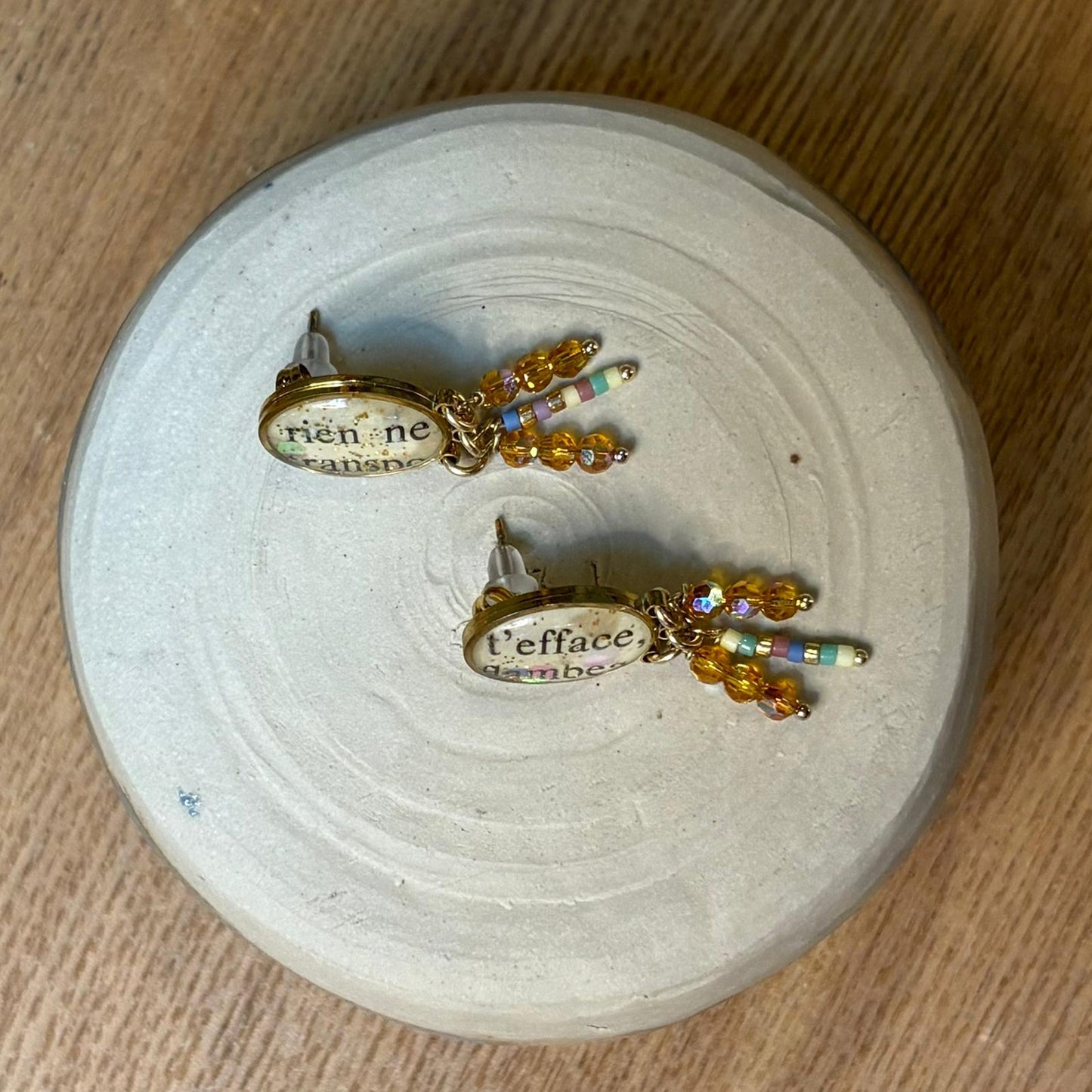 Boucles d'oreilles mots doux