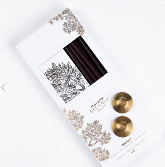 Coffret cadeau - bougies.bougeoirs.allumettes