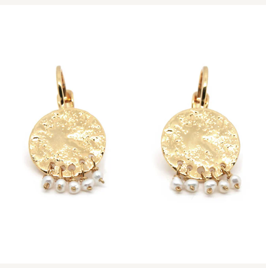 Boucles d'oreilles pépites et perles