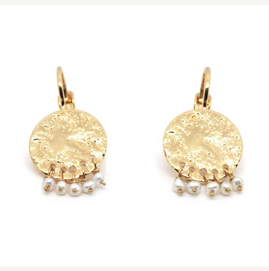 Boucles d'oreilles pépites et perles