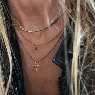 Collier ras de cou dorure chocolat