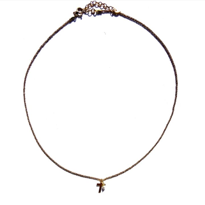 Collier ras de cou dorure chocolat