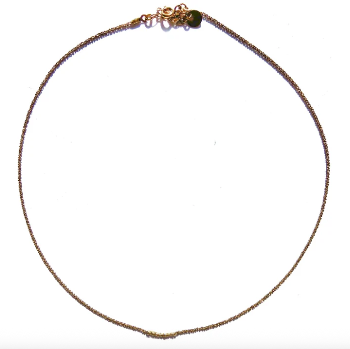 Collier ras de cou dorure chocolat