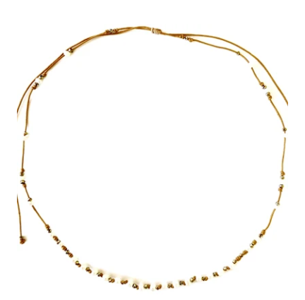 Collier perle et pyrite