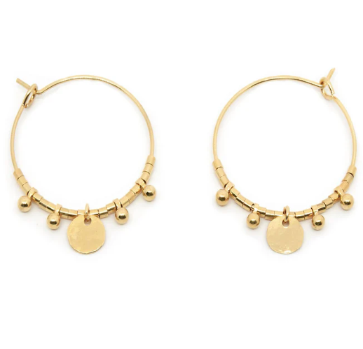 Créoles pépite martelée