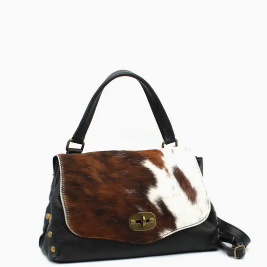 Sac en cuir et poil de vachette