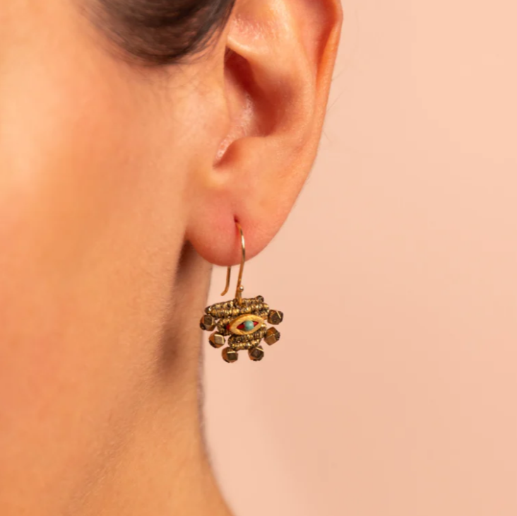 Boucles d'oreilles Anatolia Eye macramé