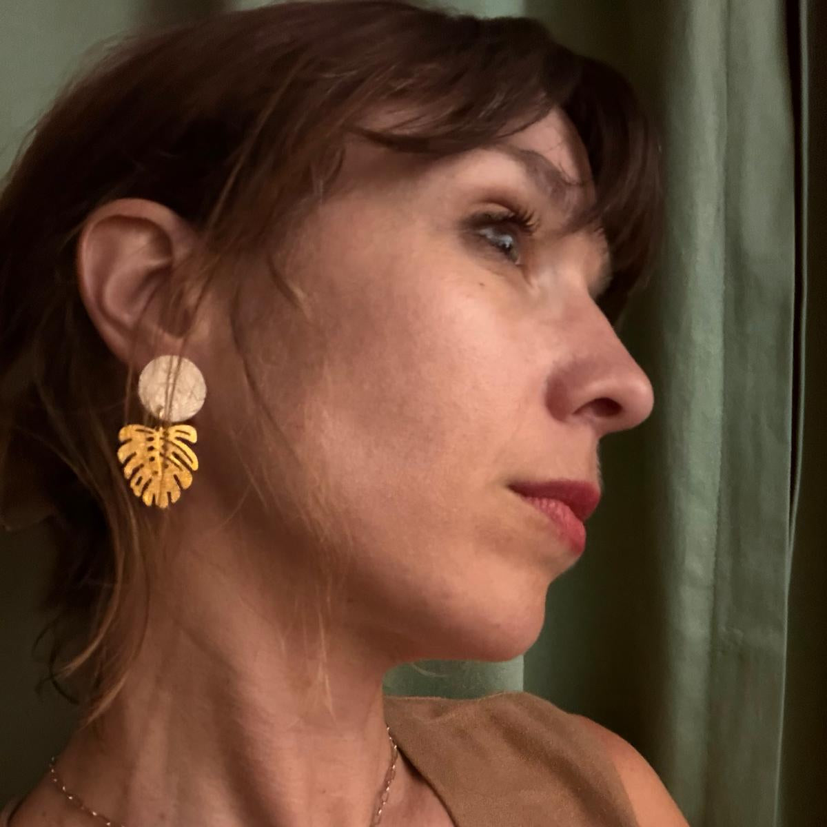 Boucles d'oreilles Monstera
