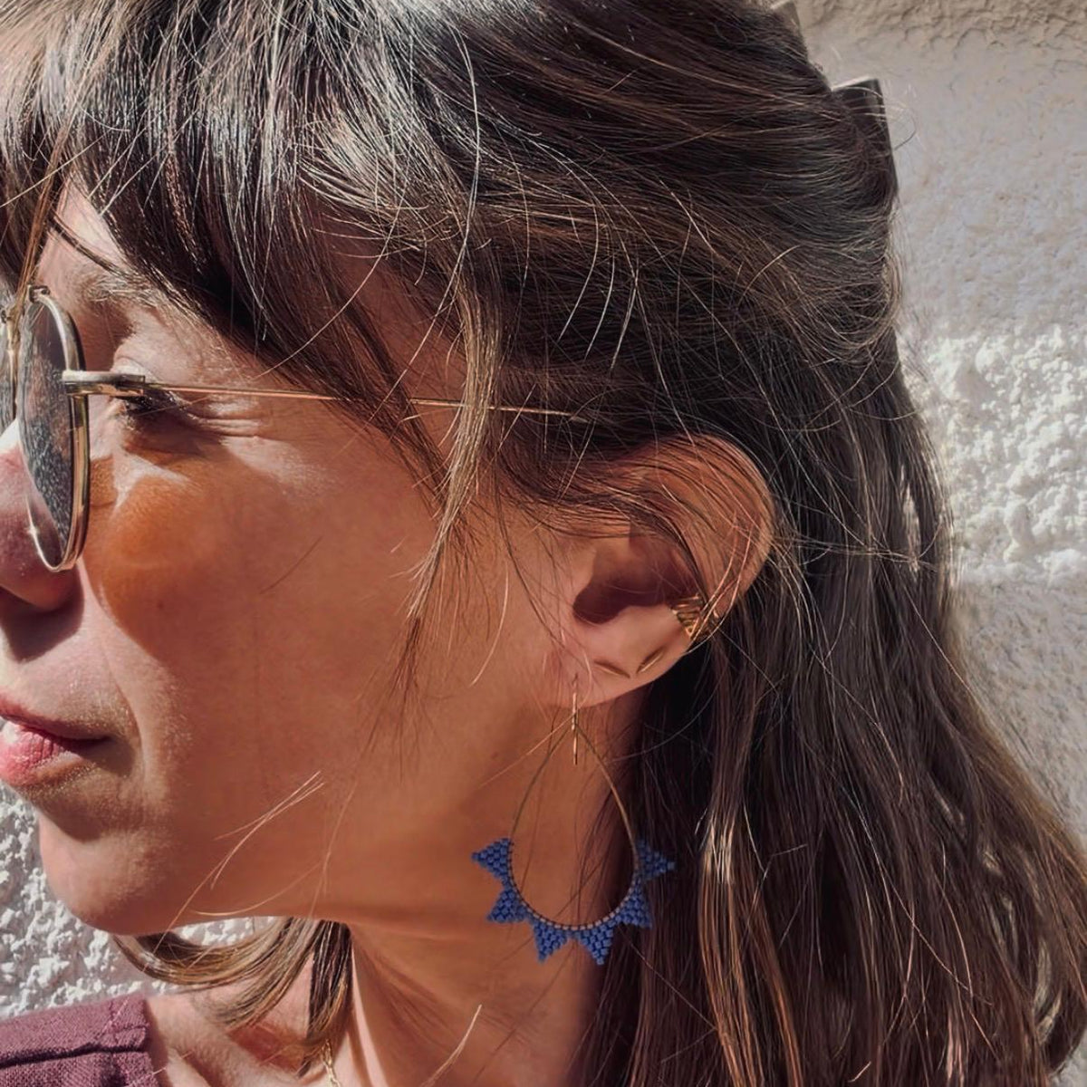 Boucles d'oreilles. Pendantes perlées